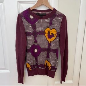 Marc by Marc Jacobs Burgundy Patterned Sweater